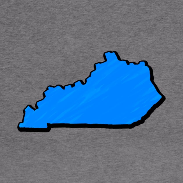 Bright Blue Kentucky Outline by Mookle